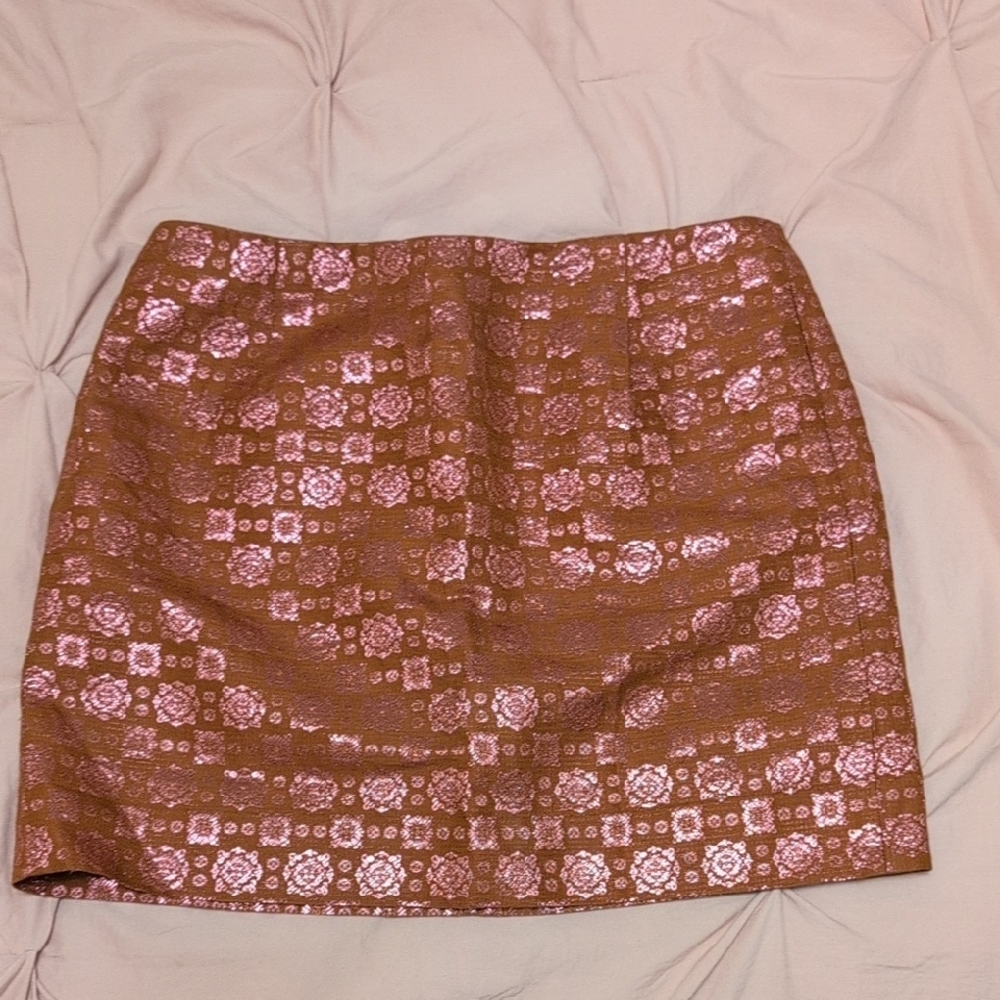 Multicolored Embellished Mini Pencil Skirt